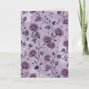 Carte Rose Lavande Poussiéreuse Teintes Rêveuses Florale