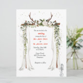 Carte Rose Lumières en bois rustique Verdure Rose blanch (Debout devant)