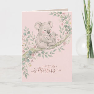 Carte Rose, Maman Koala Gentille et Joey