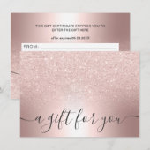 Carte Rose maquillage parties scintillant feuille cadeau (Devant / Derrière)