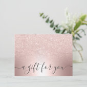 Carte Rose maquillage parties scintillant feuille cadeau (Debout devant)