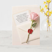 Carte Rose Mariage rose sur une enveloppe scellée à la c (Fleur jaune)