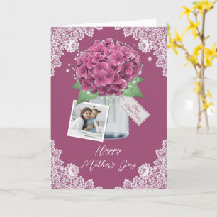 Carte Rose Meilleure maman jamais Floral Photo Bonne fêt
