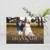 Carte Rose moderne Gold Foil Mariage Merci photo (Debout devant)