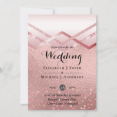 Carte Rose moderne Gold tendance Mariage budget (Devant)