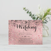 Carte Rose moderne Gold tendance Mariage budget (Debout devant)
