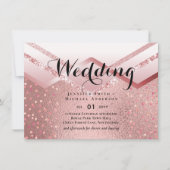 Carte Rose moderne Gold tendance Mariage budget (Devant)