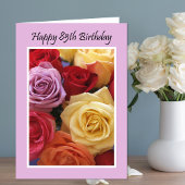 Carte Rose multicolore 85e anniversaire