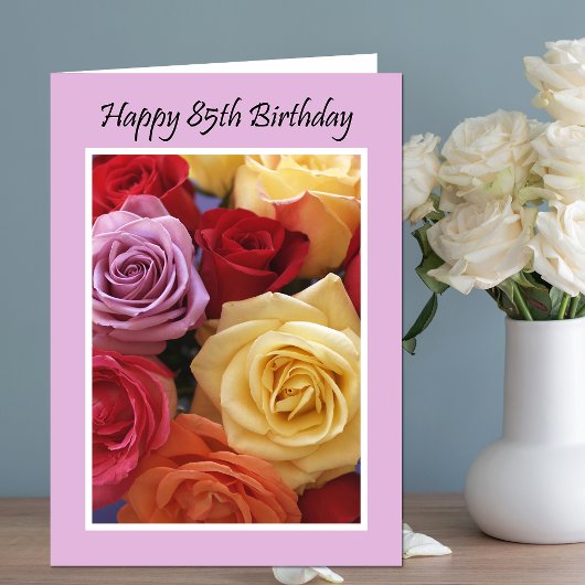 Carte Rose multicolore 85e anniversaire