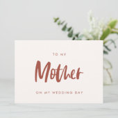 Carte rose neige pour ma mère le jour de mon maria (Debout devant)