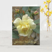 Carte rose, Noces d'Or ! (Fleur jaune)