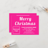 Carte Rose | Noël | Business | Petite salutation plate (Devant/Arrière en situation)