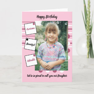 Carte Rose noir magnifique fille photo anniversaire