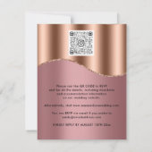 Carte Rose noir professionnel élégant cuivre QRCode rose (Dos)
