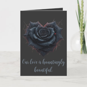 Carte Rose noire énigmatique et gothique romantique