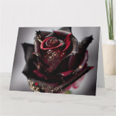 Carte Rose noire ornée Steam Punk (Devant)