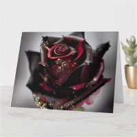 Rose noire ornée Steam Punk