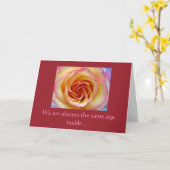 Carte Rose ombragé - Anniversaire (Fleur jaune)