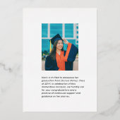 Carte rose or 2022 Photo Graduation Faire-part (Verso)