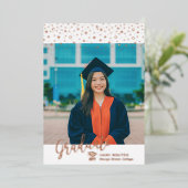 Carte rose or 2022 Photo Graduation Faire-part (Debout devant)