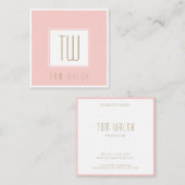 Carte Rose Or Élégante Monogrammée (Devant / Derrière)