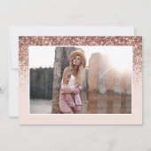 Carte Rose or girly parties scintillant moderne surprise (Dos)