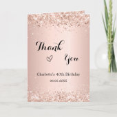 Carte Rose or photo anniversaire merci (Devant)