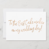 Carte Rose or pour Mariage Baker (Devant)