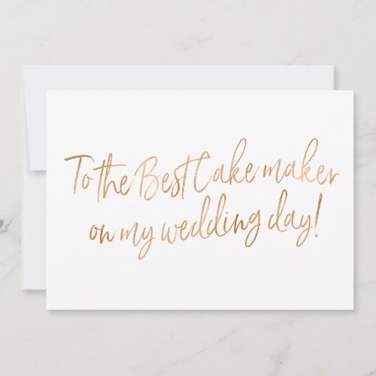 Carte Rose or pour Mariage Baker (Devant)