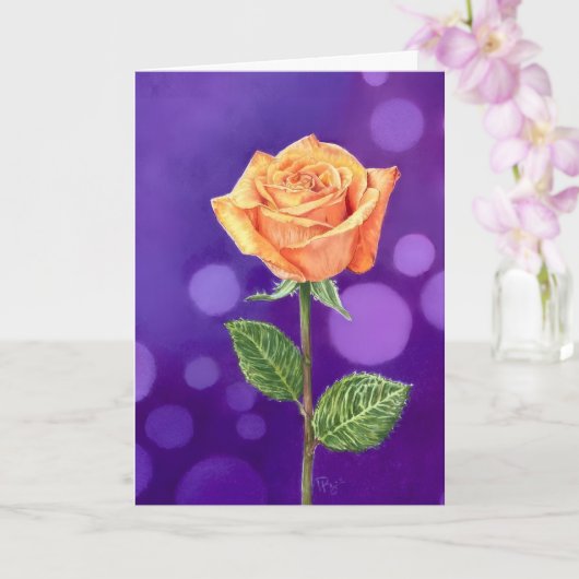 Carte Rose Orange (Orchidée)