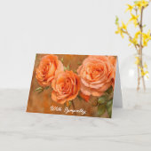 Carte Rose Orange Fleurs Art Sympathie (Fleur jaune)