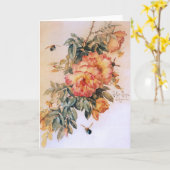 Carte Rose orange pâle (Fleur jaune)