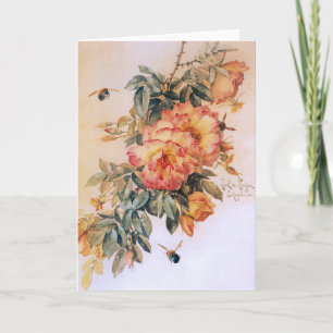Carte Rose orange pâle