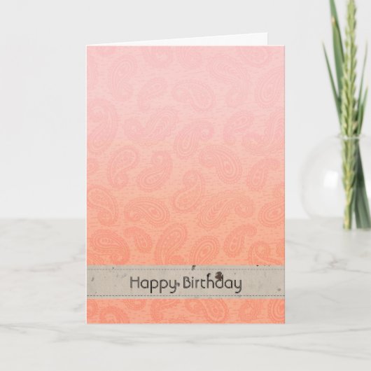 Carte Rose Paisley (Devant)