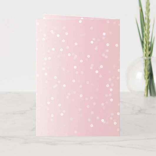 Carte Rose Pâle Chat Confettis Points Noël (Dos)