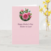 Carte Rose Pâle Chevron (Fleur jaune)
