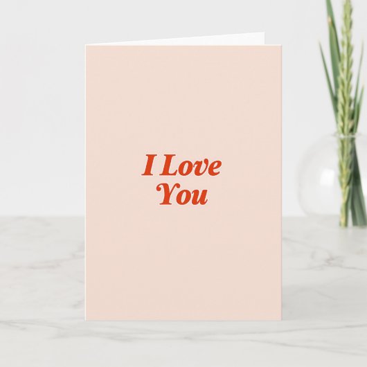 Carte Rose Pâle Je T'Aime (Devant)
