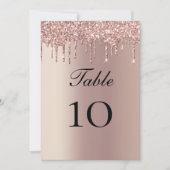 Carte Rose Parties scintillant or Lecteurs Mariage Table (Devant)