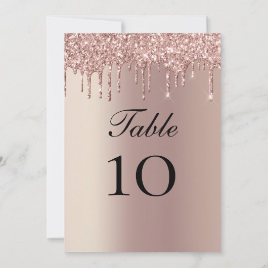 Carte Rose Parties scintillant or Lecteurs Mariage Table (Dos)