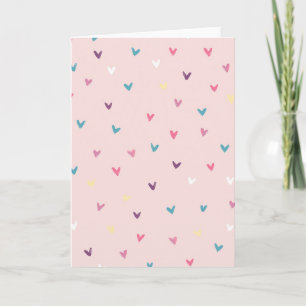 Carte rose pastel cœurs mignons