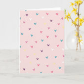 Carte rose pastel cœurs mignons (Fleur jaune)