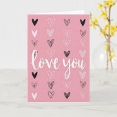 Carte Rose Pastel « Je t'aime » (Fleur jaune)