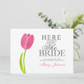 Carte rose peinte de partie de Fête de la mariée (Debout devant)