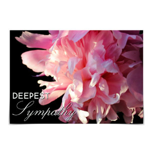 Carte rose Peony "Deepest Sympathy"