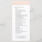 Carte rose personnalisable de support de menu d'or (Dos)