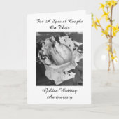 Carte Rose Personnalisé 50e anniversaire de Mariage (Fleur jaune)