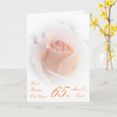 Carte Rose Personnalisé 65e anniversaire de Mariage (Fleur jaune)