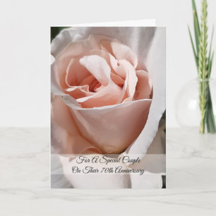 Carte Rose Personnalisé 70e anniversaire de Mariage