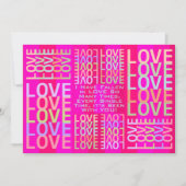 Carte Rose Personnalisé "AMOUR" (Devant)