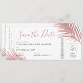 Carte rose Pink Palm Leaf Boararn Pass Enregistrer (Devant / Derrière)